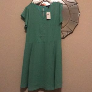 Banana Republic green flutter sleeve dress
